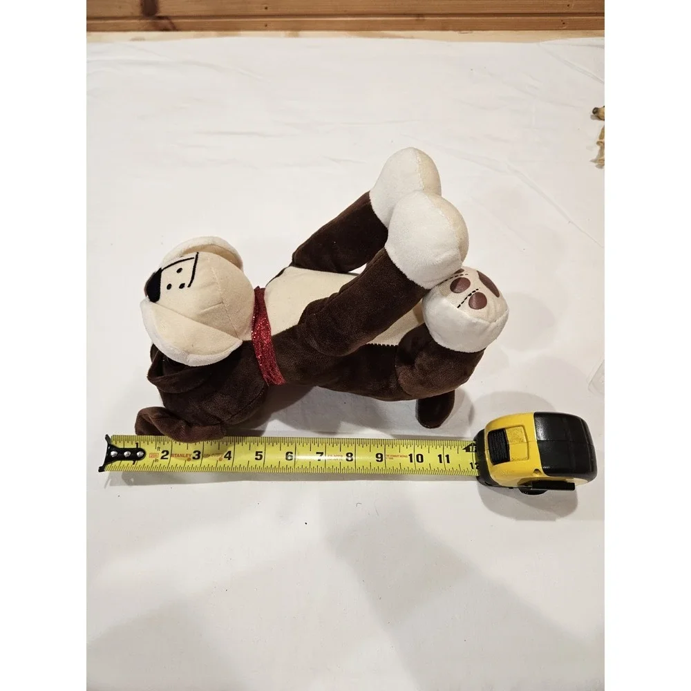 Peek-A-Boo Plush Brown White Puppy Dog Stuffed Animal Red Glitter Collar‎ 12